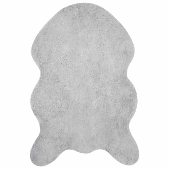 vidaXL - Antislip - vloerkleed - van - imitatie - konijnenbont - OLITE - Grijs