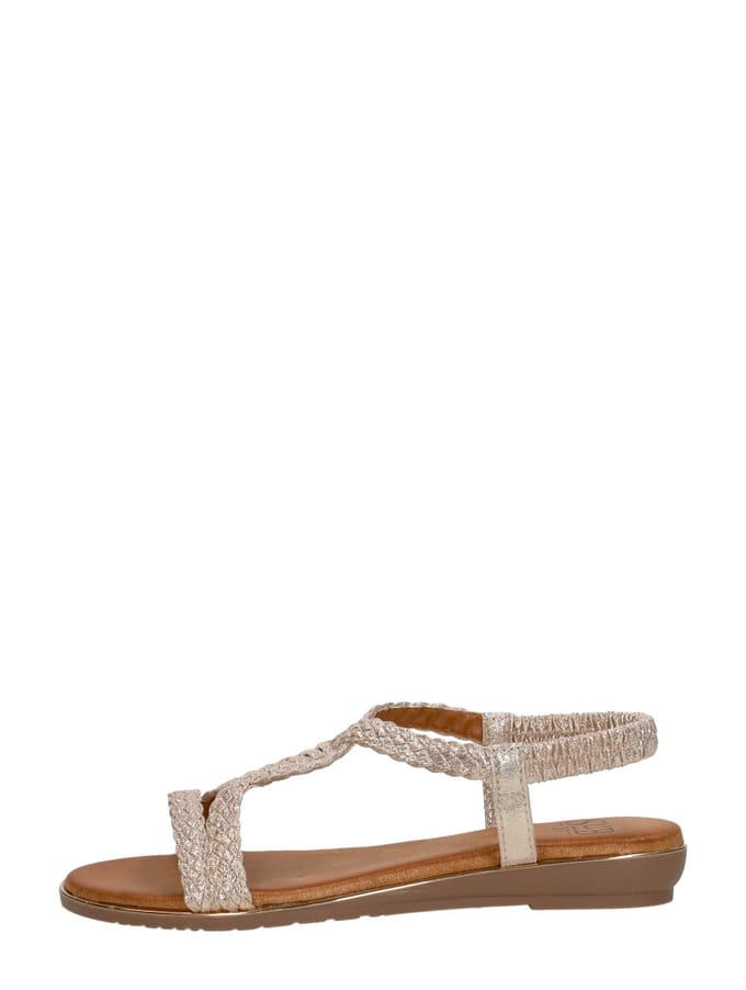 SUB55 Sandalen Plat Sandalen Plat - goudkleur - Maat 39