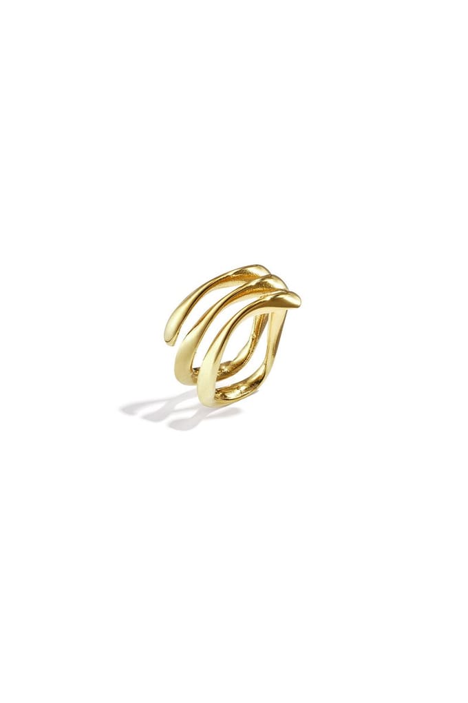 Bijoutheek Ring (Sieraad) Wavy Maat 16 Goudkleurig
