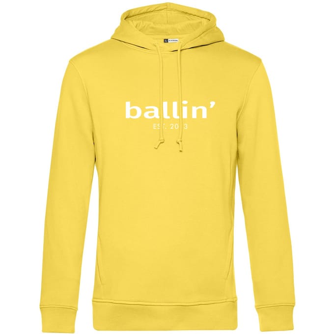 Heren Hoodies met Ballin Est. 2013 Basic Hoodie Print - Geel - Maat M