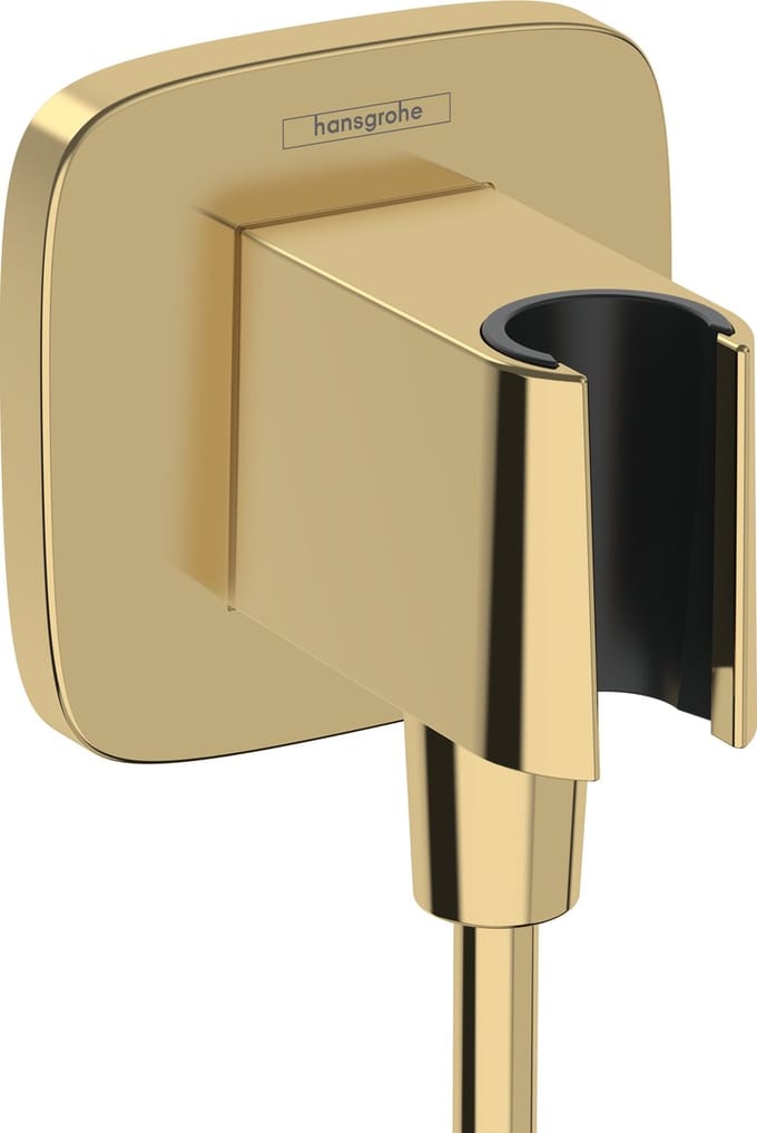 Hansgrohe Fixfit - Douche wandaansluitbocht met houder, goud 26887990