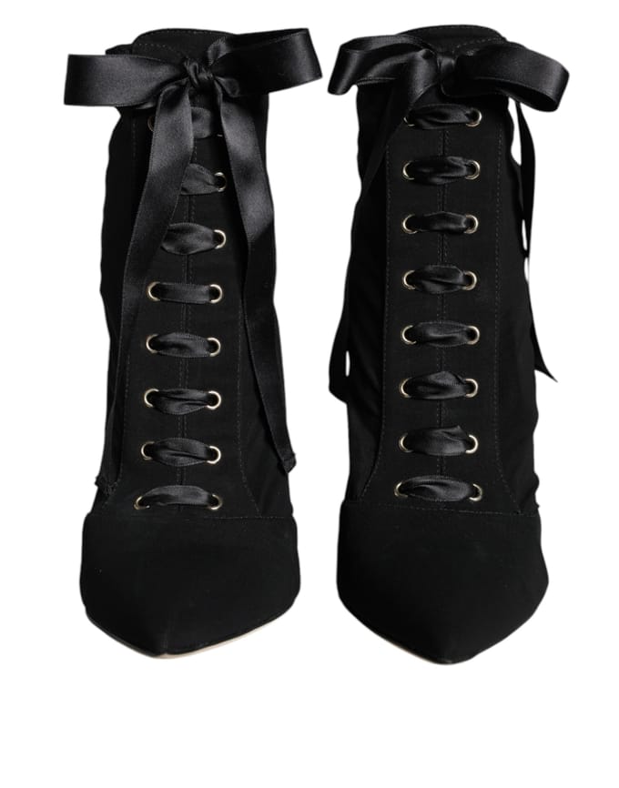 Laced Enkelboots Zwart Stijl
