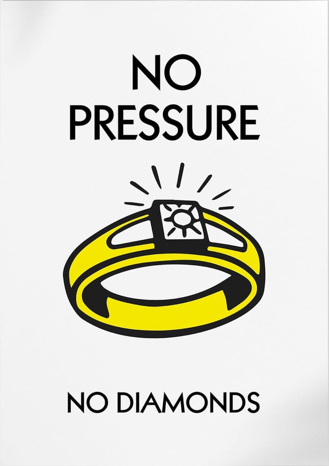 No Pressure No Diamonds (Monopoly) | Poster | B2: 50 x 70 cm