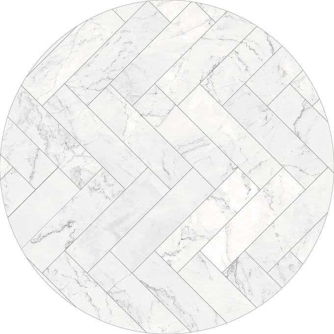 Vinyl | Vloerkleed vinyl rond | Marble love | 95 cm Rond