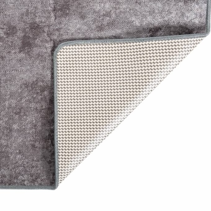 vidaXL - Vloerkleed - wasbaar - 80x150 - cm - grijs