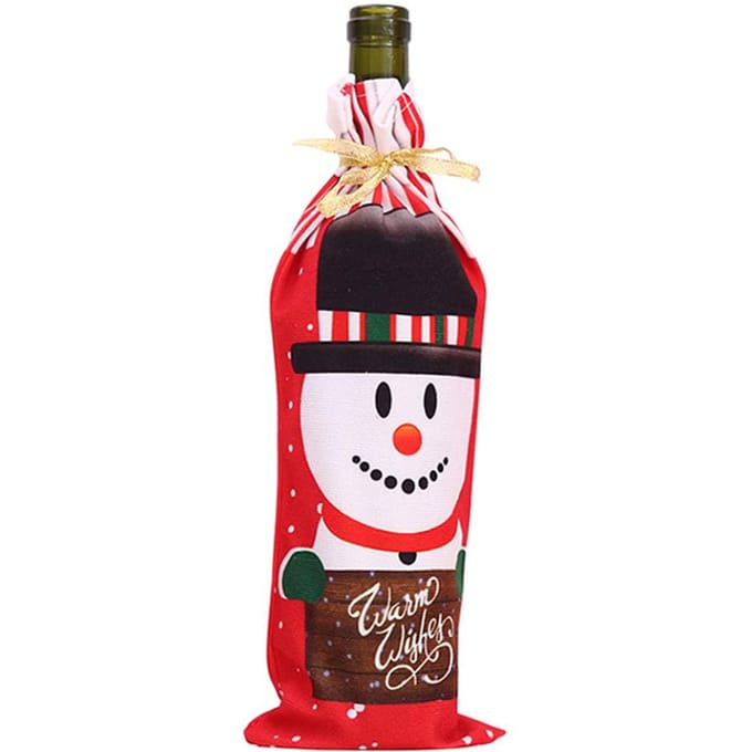 Sac à main pour bouteilles de vin en style Natali avec motif imprimé Babbo Snowman black