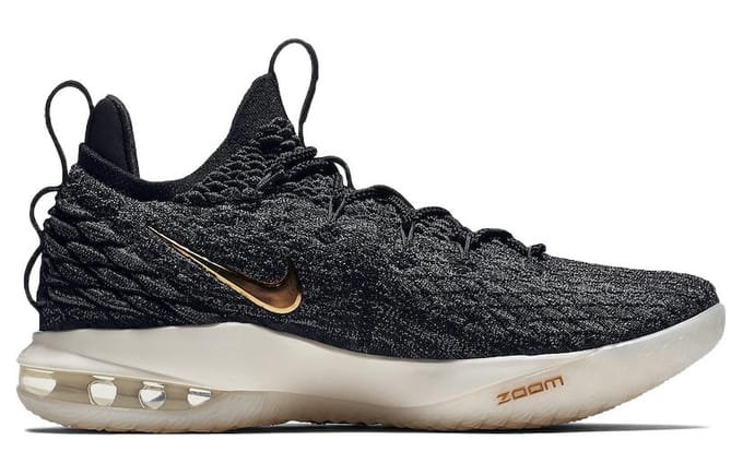 Nike LeBron 15 Low 'Black Metallic Gold' AO1756-001 40.5 black