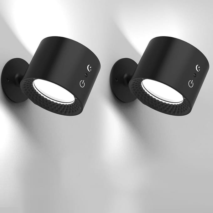Oplaadbare LED Wandlamp met Afstandsbediening en Touch Bedieningsfunctie - 2 Stuks