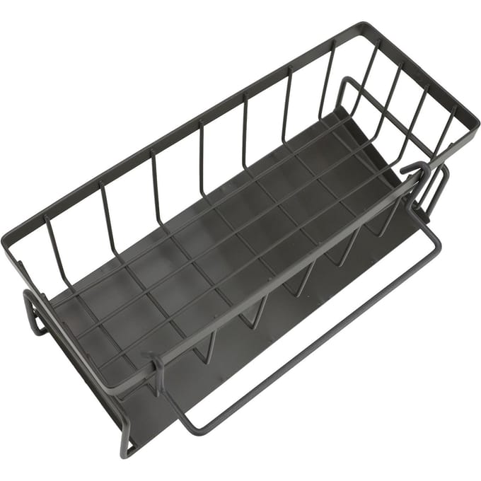 Keukenspons Houder Koolstofstaal Multifunctionele Zeepdispenser Keuken Organizer grijs