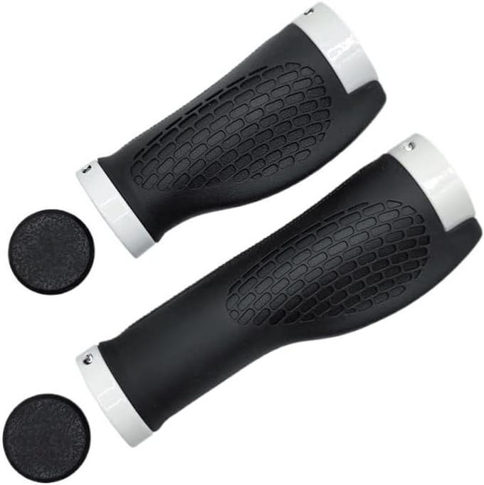 Fietshandvatten - Stuurgrepen Rubber - Comfortabel Fietsen - Antislip Ontwerp - 1 Lange 1 Korte - Wit