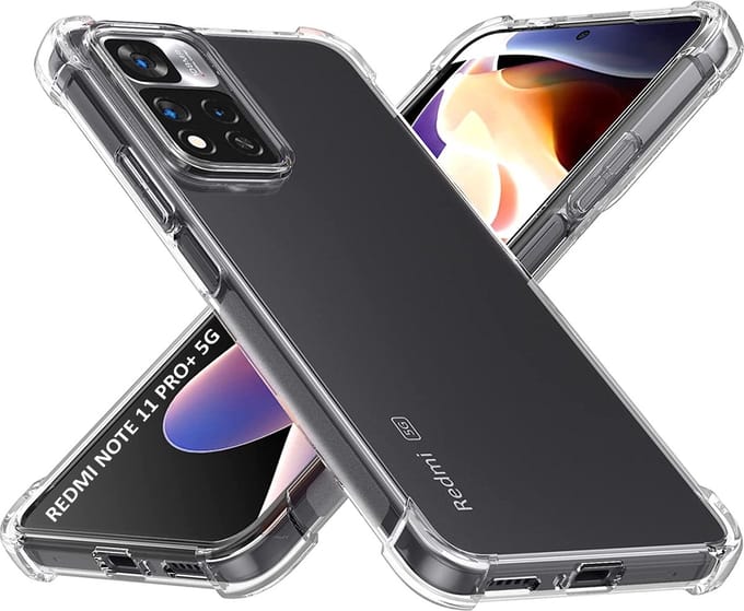 Hoesje voor Xiaomi Redmi Note 11 PRO+ 5G - Redmi Note 11 PRO PLUS 5G backcover Shockproof siliconen Transparant