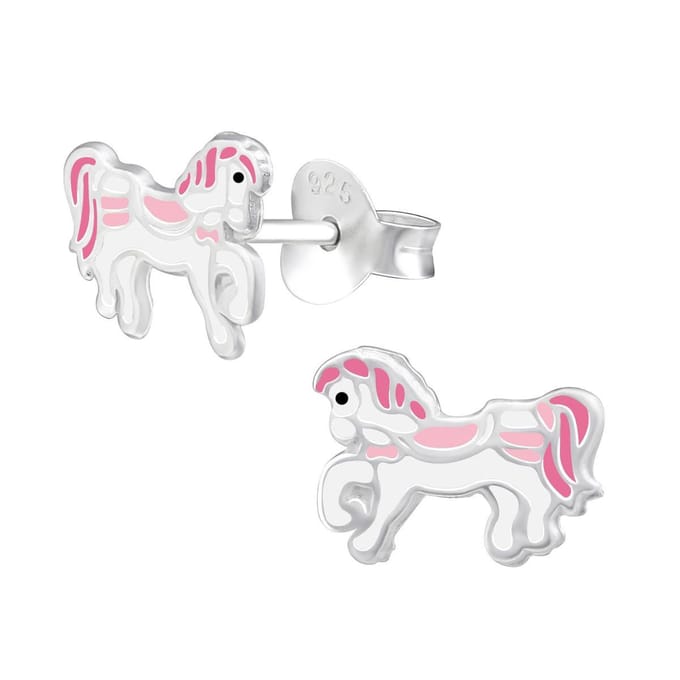 Amanto Kids Oorbellen Frida A -925 Zilver E-Coating - Paardje  - 9x7mm