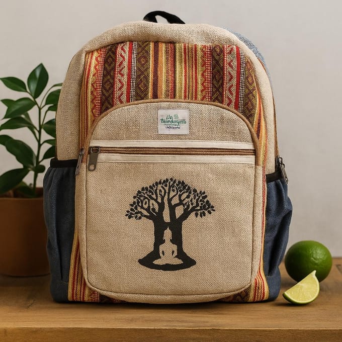 Grote Hennep Rugzak - Rugtas - Bohdi Tree Design - 45x30x10cm
