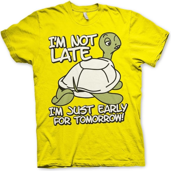 Hybris I'm Not Late, I'm Early For Tomorrow T-shirt geel