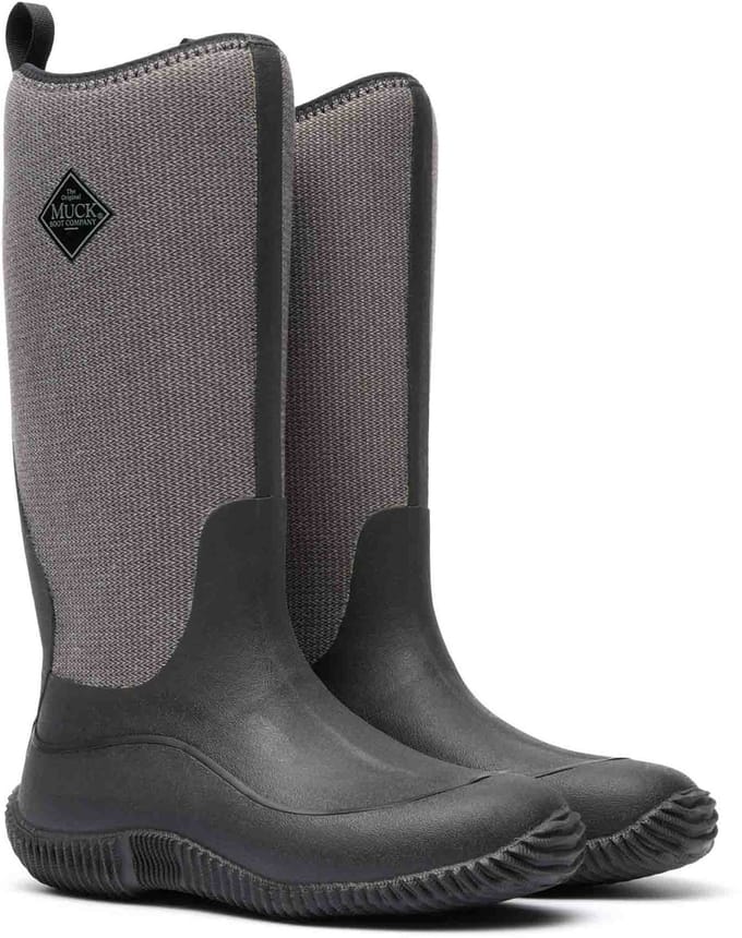 Muck Boot Hale | Zwart met harige visgraat - Regenlaarzen - Maat 36 -