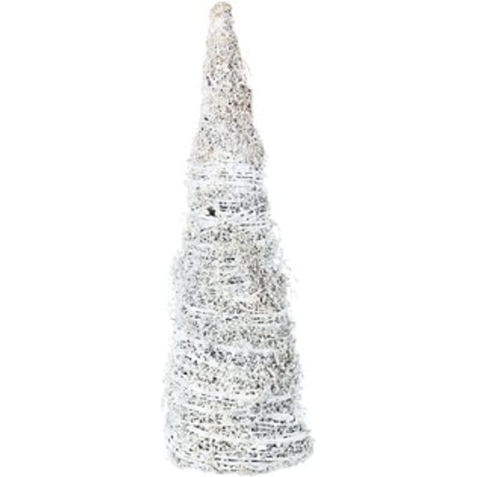 Kerst decoraties Bizzotto CONO FOREST BIANCO H40