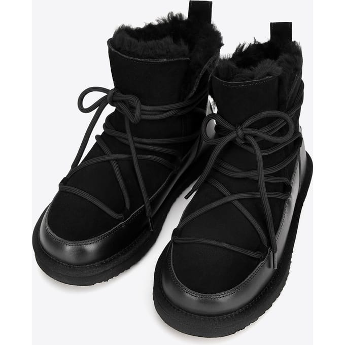 Wittchen Dames Veterschoenen met Bont Zwart Suède Leer