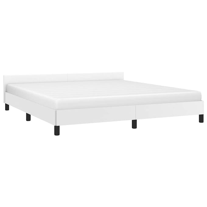 vidaXL - Bedframe - met - hoofdeinde - zonder - matras - 180x200 - cm - wit