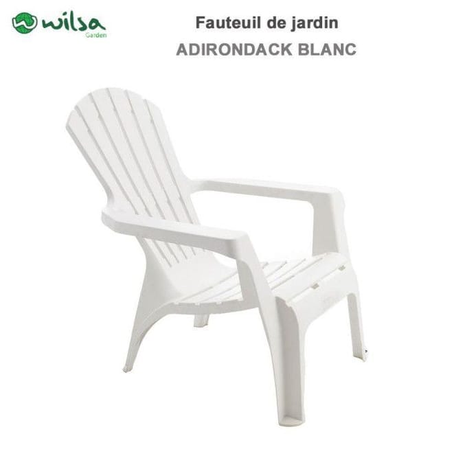 Fauteuil Adirondack résine polypropylène Wilsa Garden - Blanc - 1 Fauteuil Adirondack