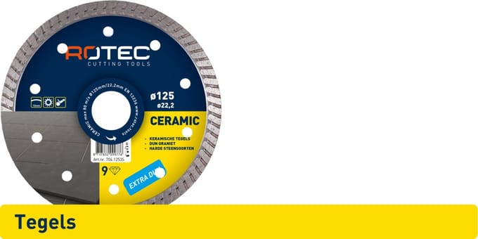 Rotec diamantzaag Ceramic 9, Ø125 x 1,2 x 22,2 mm