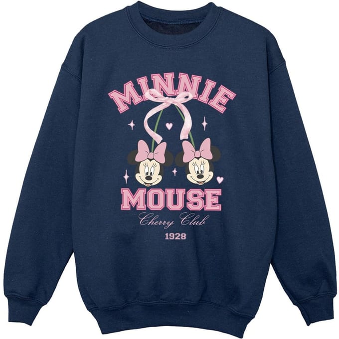 Disney Meisjes Cherry Club Minnie Mouse Sweatshirt (Marineblauw)