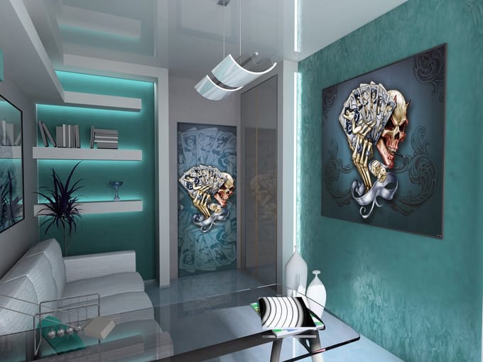 Skull Dice Cards Photo Wallcovering