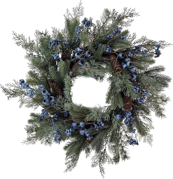by Mooss - Krans - Kerst - Kerstkrans - Blauwe Bes - Dennenappel - Ã˜ 60 cm - Kunst