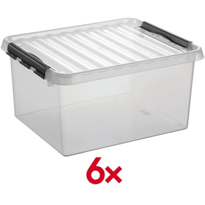 Opbergdoos Sunware Q-line - deksel - sluitclips - L 500 x B 400 x H 260 mm - 36 l