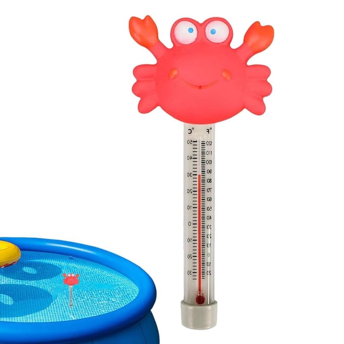 Zwembad Thermometer - Drijvende Meter - Water Temperatuur - Cartoon Dieren Design - 10 Centimeter - Krab