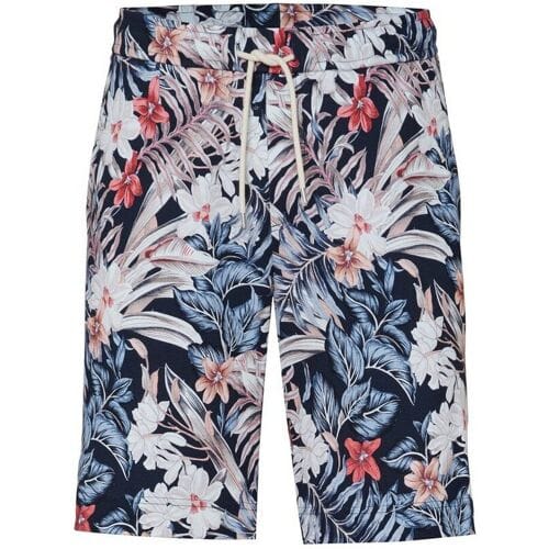Desoto Bermuda Casual Drawstring Short Floral Pattern Abrikoos-Blauw-Multi / male