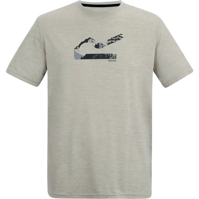 Heren Fingal T-shirt met korte mouwen en gemêleerde print