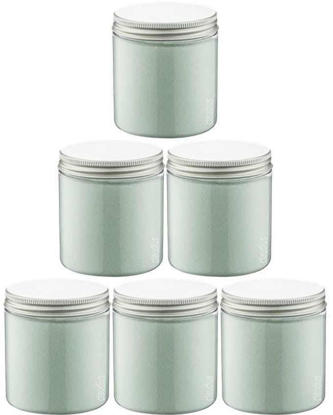 Scrubzout Eucalyptus - 300 gram - Pot met aluminium deksel - set van 6 stuks - Hydraterende Lichaamsscrub