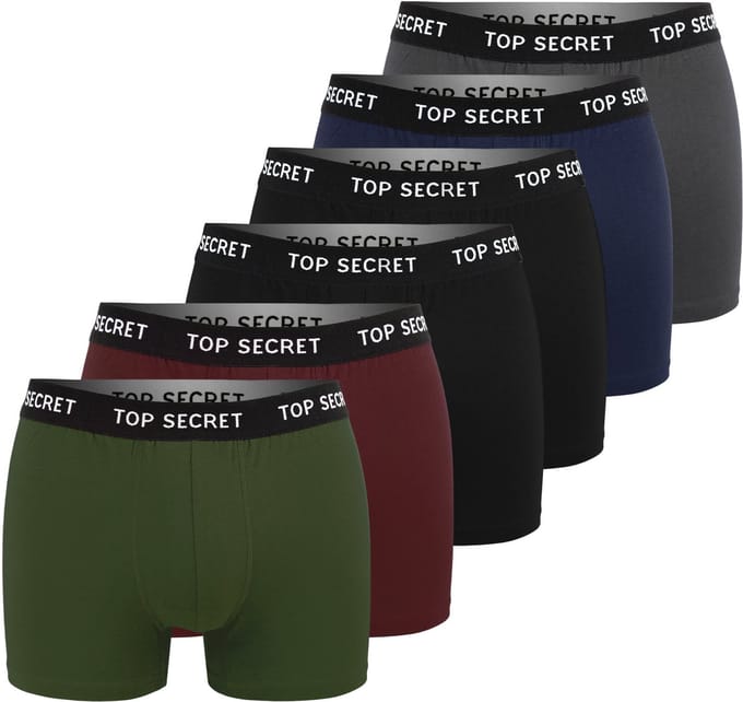 Top Secret - Heren Boxershorts - 6 Stuks - Maat M - Katoen en Elastan