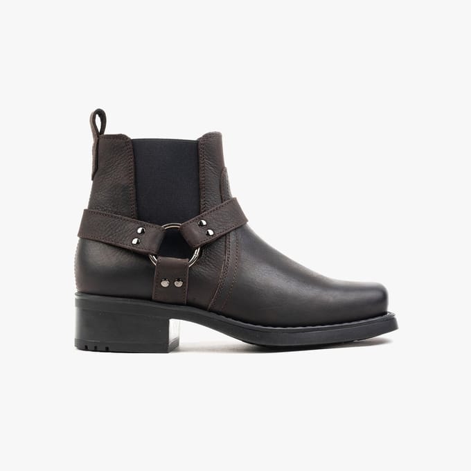 Nordland harley ankle boots heren donkerbruin gewaxed leer