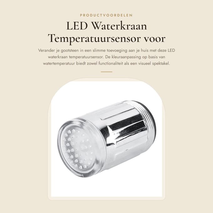 Dailygoods - LED Waterkraan Temperatuursensor voor Keuken en Badkamer