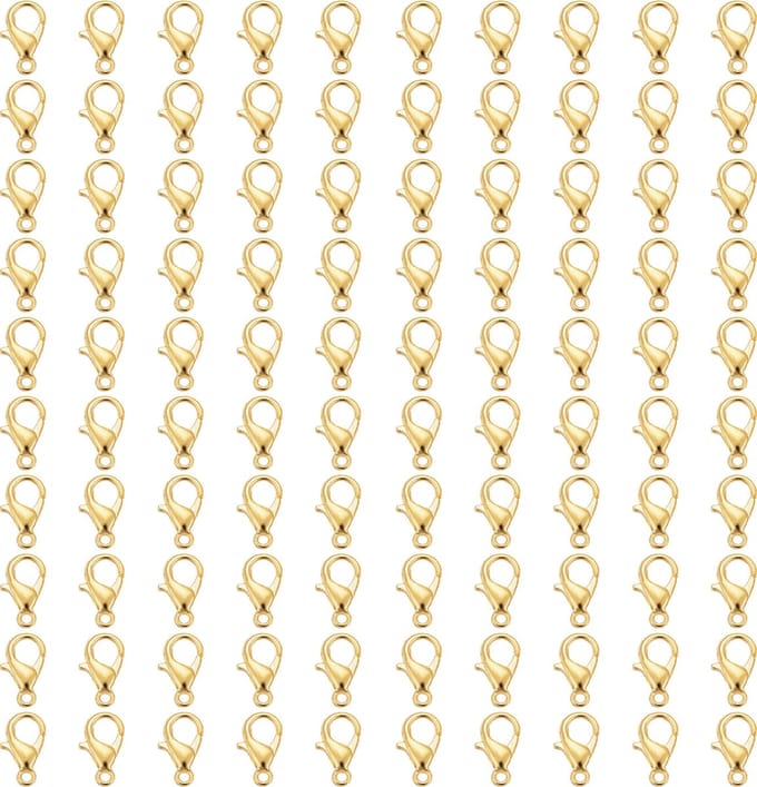 Principessa karabijnsluitingen – 12x6mm – 100 stuks – Goud