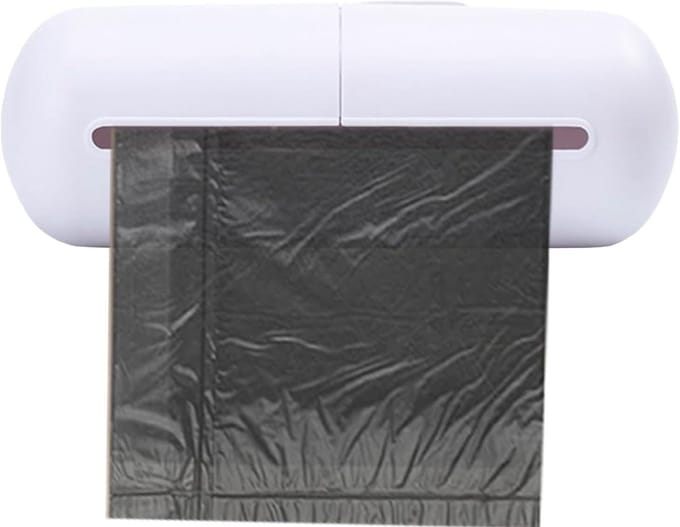 Afvalzak Dispenser - Rolhouder Organizer - Ruimte Besparen - Eenvoudige Installatie - 16 x 6 cm - Wit