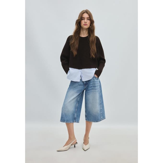 Stradivarius Tricot trui met vleermuismouw  Bruin S