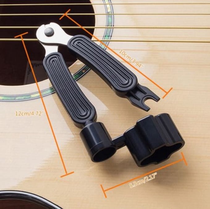 New Age Devi - Gitaar tuning tool 3-in-1 Multifunctioneel Pin-trekker Snaren-knipper Oranje