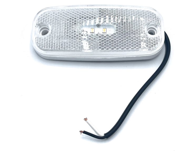 Markerings lamp LED wit 111x46x16mm 12-24V (H/H 90mm)