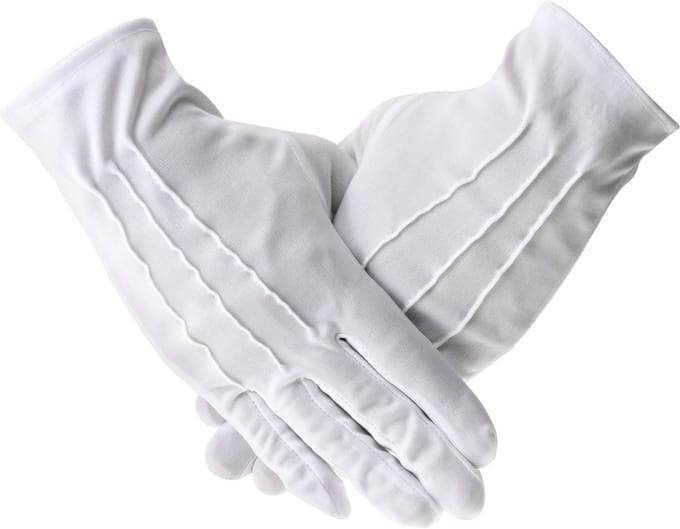 BukkitBow - Smoking Handschoenen Heren - Elegante Kostuum Handschoenen - Wit