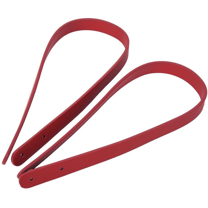 2 STUKS 65cm Handgemaakte Leren Tassenhandvatten met Klinknagels DIY Patchwork Bagage Accessoires Zalmroze rood