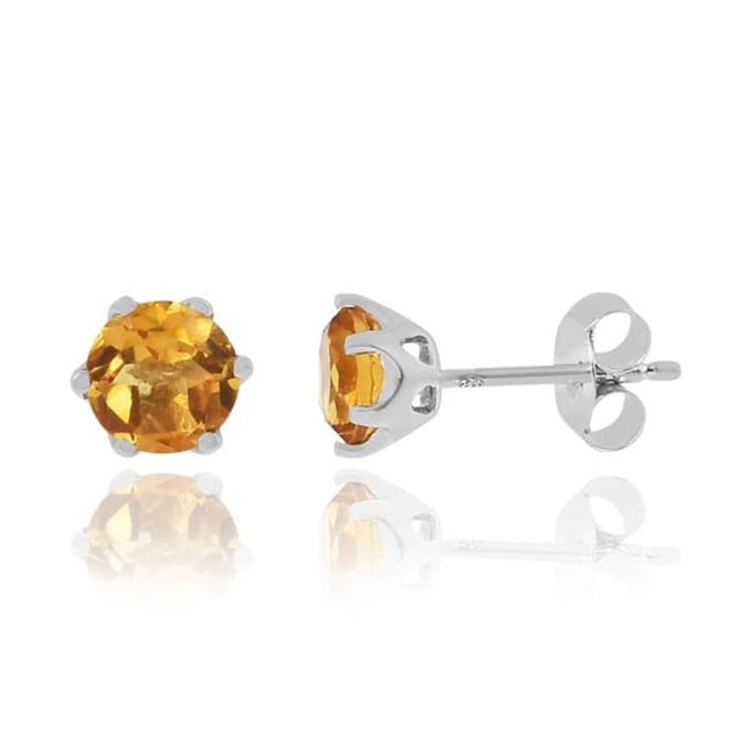 SilverGems zilveren oorstekers met Citrien edelstenen