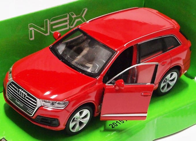 Welly Audi Q7 2015 Metaal Modelauto Rood 1:34-1:39 Deuren Open