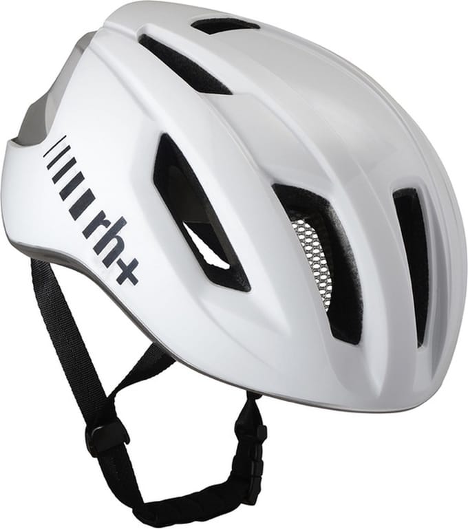 RH+ Fietshelm Compact Shiny White/Shiny Silver – L/XL (58-61cm)