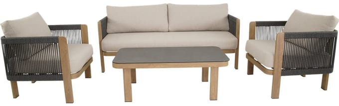 Lounge-Set Sora | Complete Lounge-Set Met Sofa, Sessel & Tafel | Beige - 767466x1777466x1006040cm