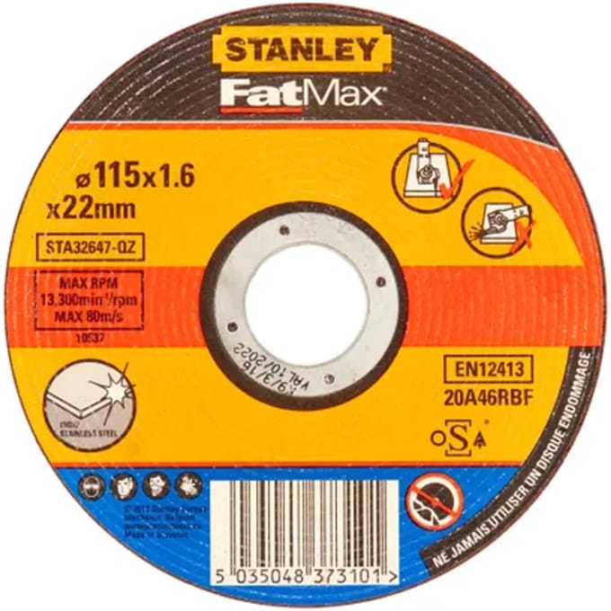 Stanley Fatmax Doorslijpschijf Sta32647-qz - Rvs - 115x1,6mm