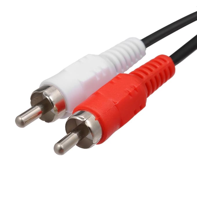 3,5 mm vrouwelijk naar 2 RCA mannelijk AUX vergulde stereo-audioadapter zwart