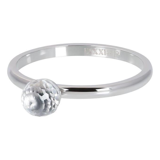 iXXXi Ring Crystal Glass Ball Zilverkleurig - Maat 20