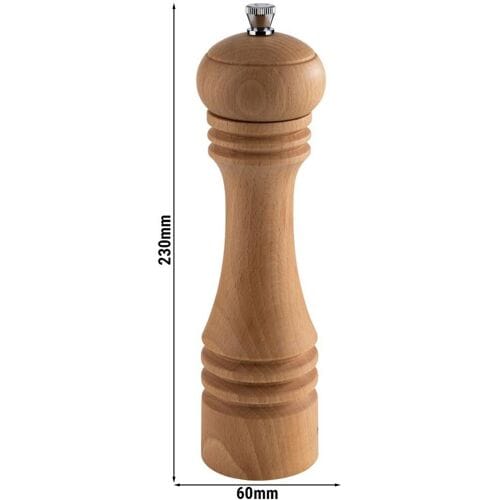 GGM Gastro (6 Stück) Pfeffermühle - ETERNAL - Holz - Höhe: 230mm - Beige